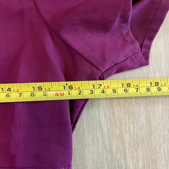 Grey’s Anatomy by Barco Scrub Top XS Wine Purple V-Neck Nursing Uniform Pocket - Picture 6 of 7